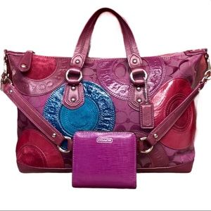 Coach Fuchsia Patchwork Purse & Wallet